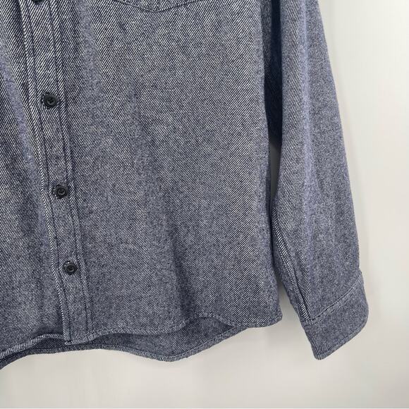 SLATE & STONE Heavy Flannel Shirt Jacket Shacket Twill Dark Blue Medium NWOT - Picture 10 of 15